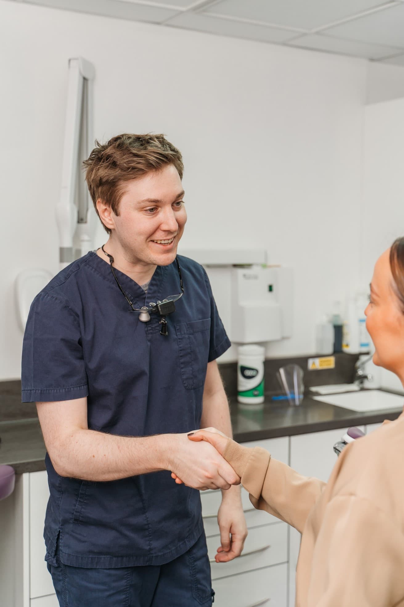 Dr Paul Davies with a patient